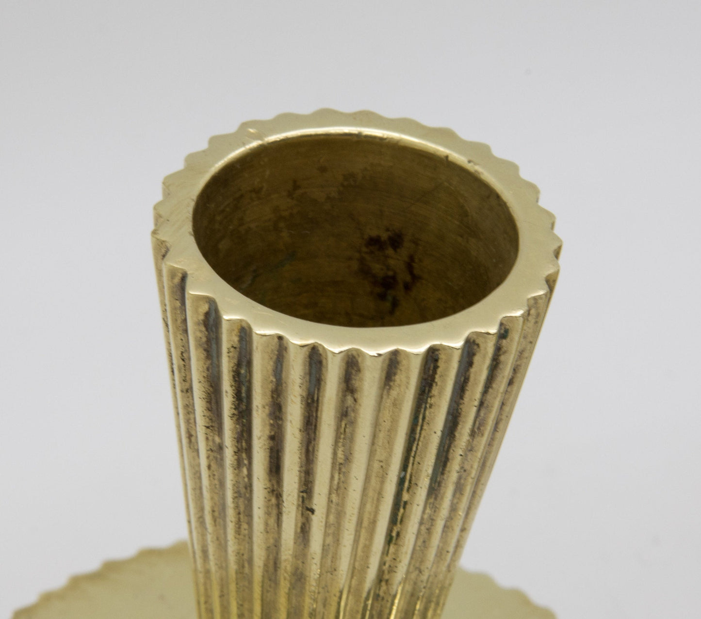 2 x Modernist TINOS Fluted Solid Bronze Candle Holders Mollaris.com