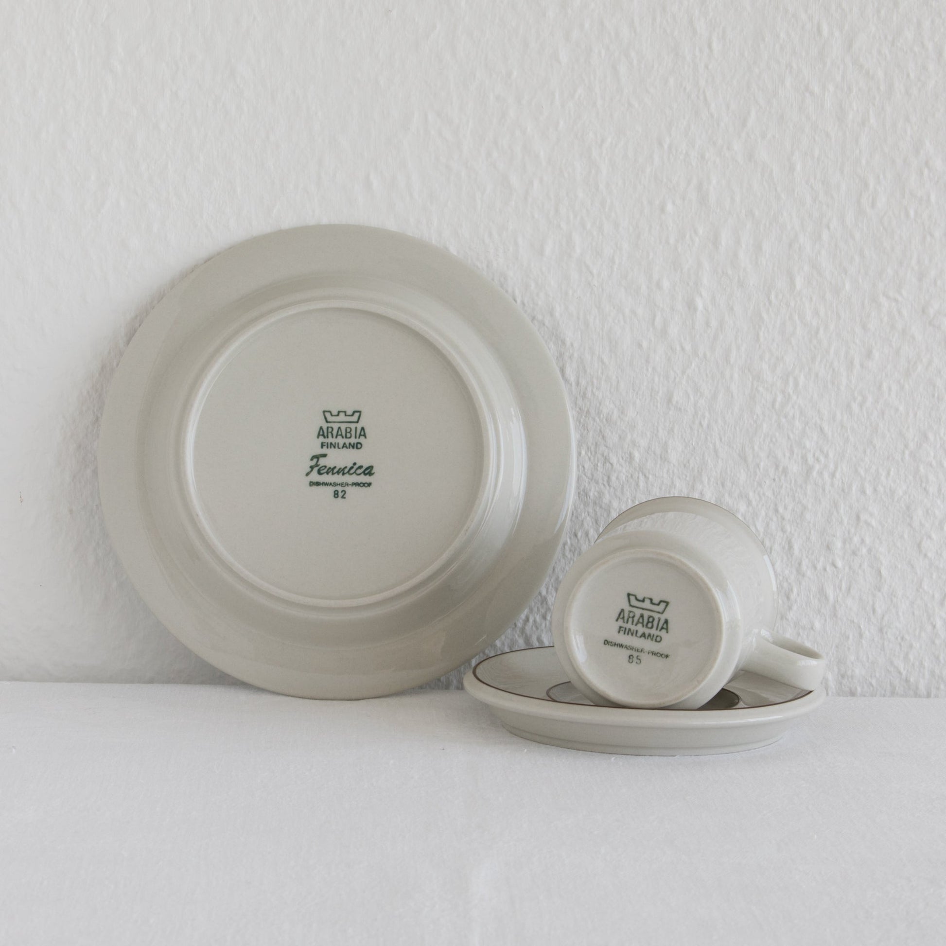 6 x Arabia RICHARD LINDH Tableware FENNICA Stoneware Coffee Cup + Saucer + Dessert Plate Set Mollaris.com