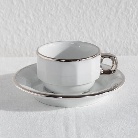 6 x Pillivuyt Bistro Tableware Porcelain Coffee Cup + Saucer Mollaris.com