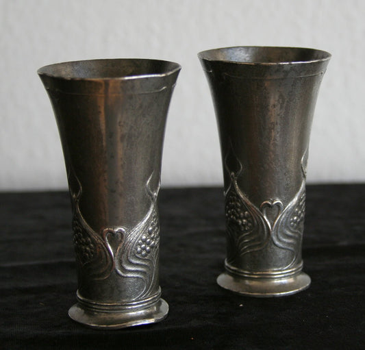 A pair of J.R.J.L. Reinemann Lichtinger 331A Pewter Vases Mollaris.com