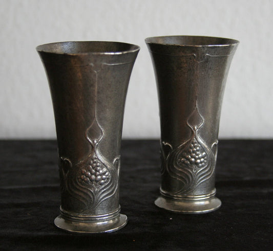 A pair of J.R.J.L. Reinemann Lichtinger 331A Pewter Vases Mollaris.com