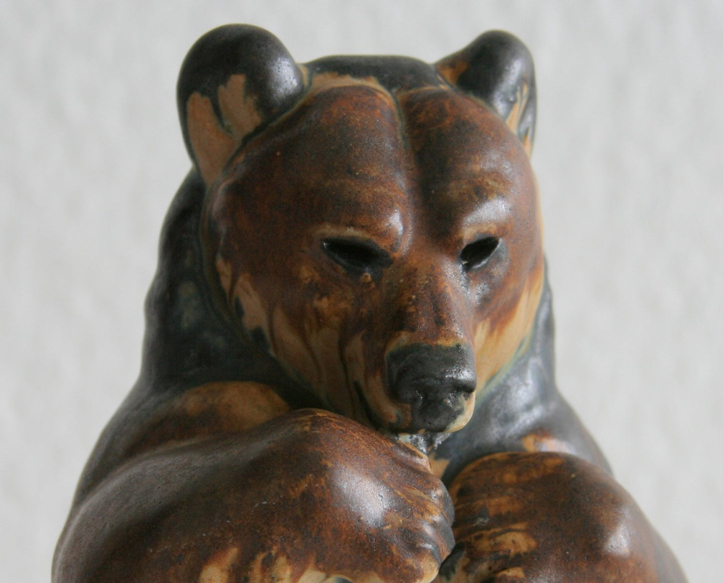 ARNE INGDAM Large Brown Glazed Stoneware Bear Sculpture Mollaris.com
