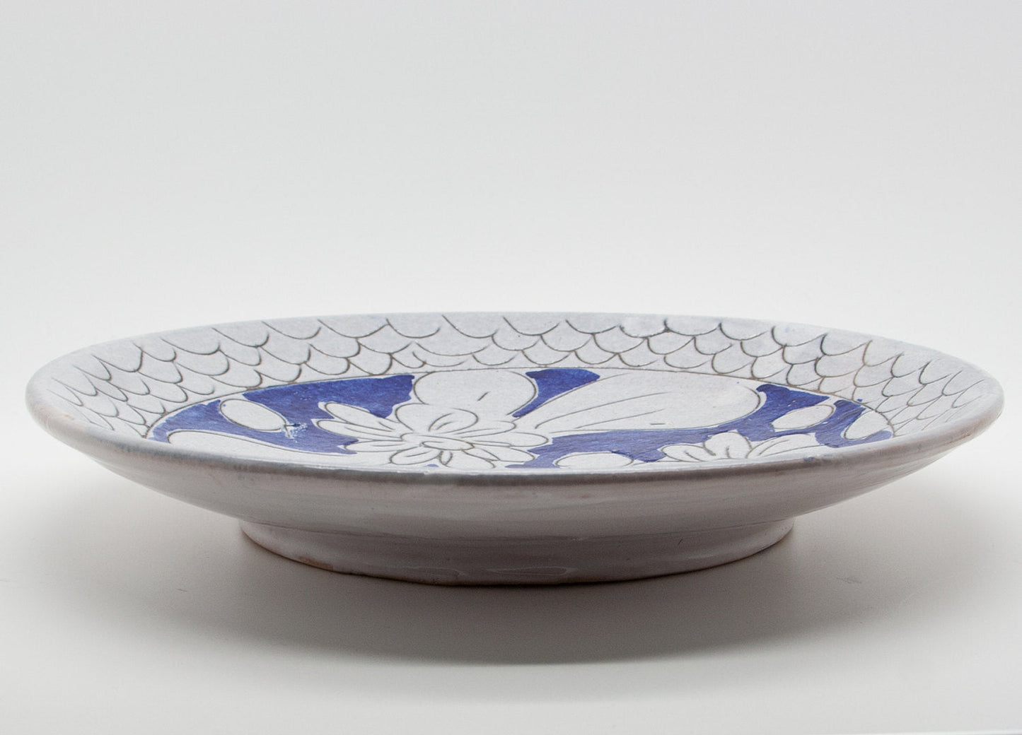 ARS ITALICA White Blue Flower Patterned Ceramic Dish Mollaris.com