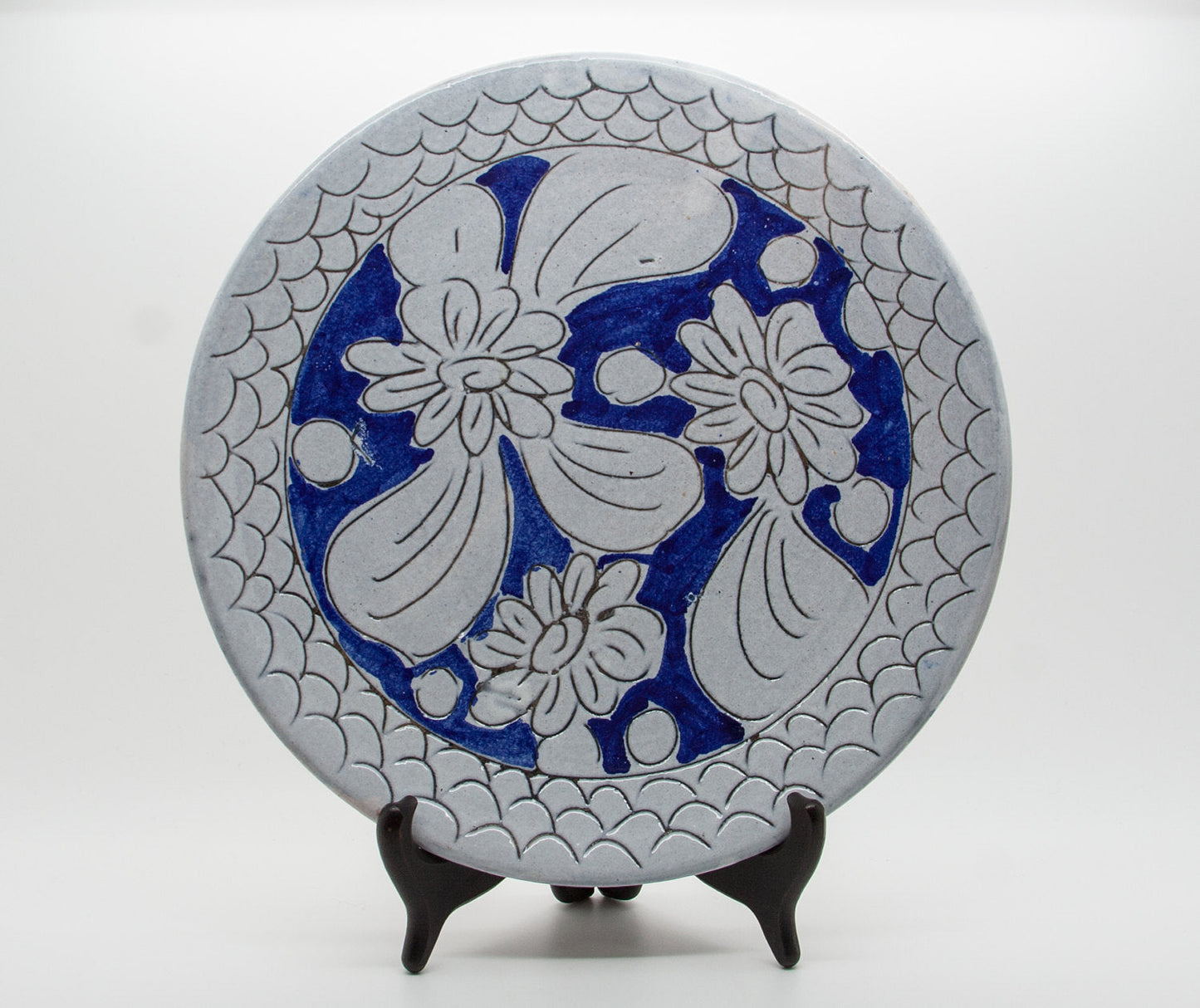 ARS ITALICA White Blue Flower Patterned Ceramic Dish Mollaris.com