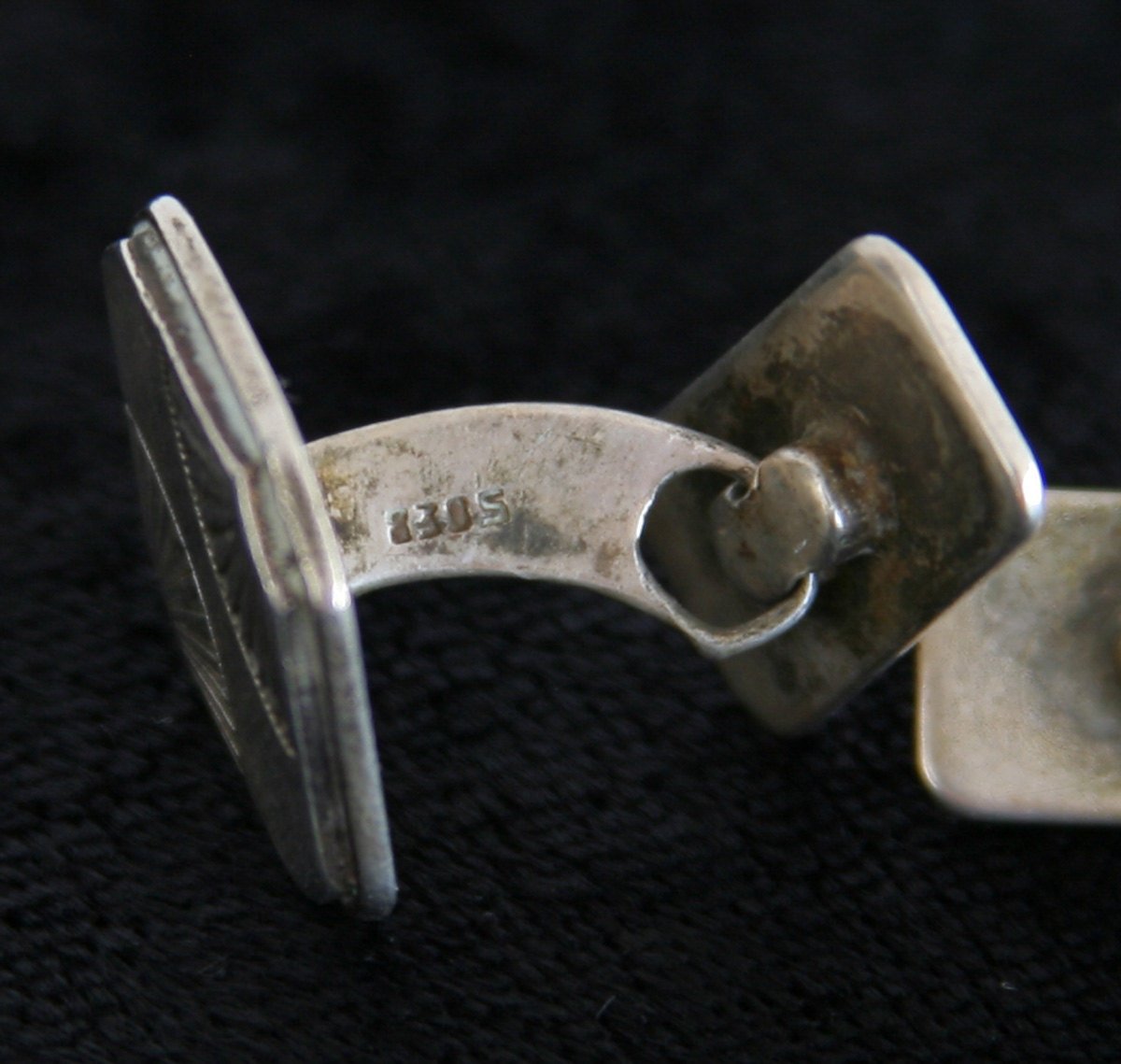 ART DECO Modernist Solid Silver (830S) Cufflinks Mollaris.com