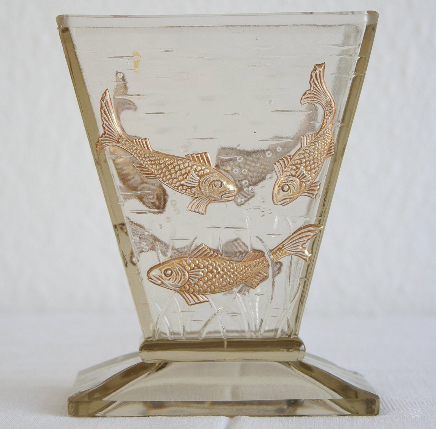 Aquarium Gilted Moulded Fish Glass Vase Mollaris.com