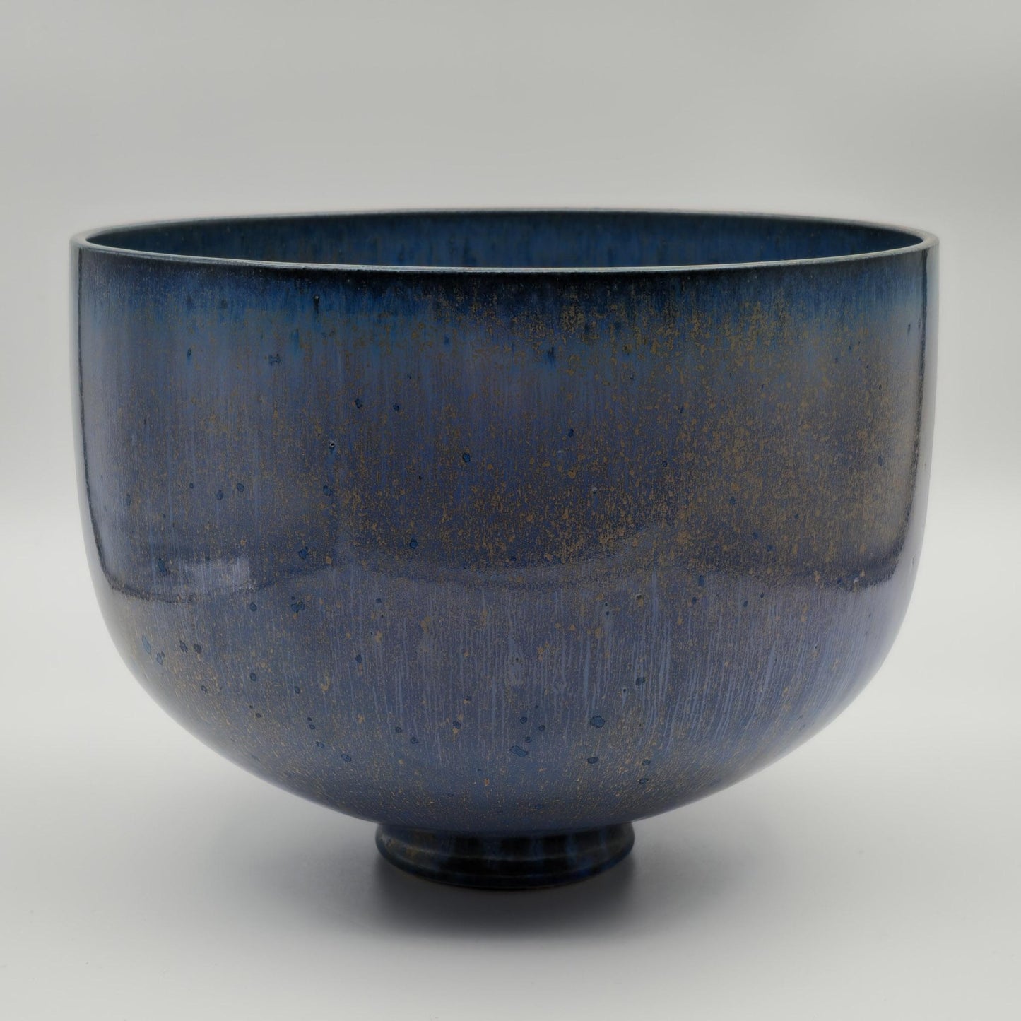 BIRTHE SAHL Large Blue Crystal Glazed Stoneware Fruit Bowl Mollaris.com