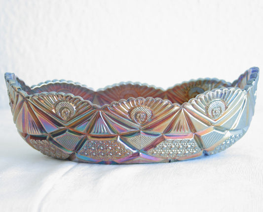 BROCKWITZ Carnival Glass Blue NORTHERN LIGHTS Jardiniere Mollaris.com