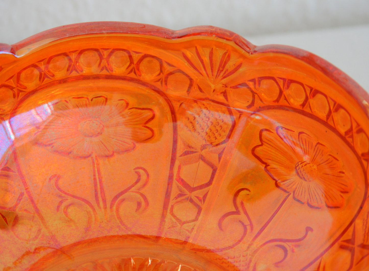 BROCKWITZ Carnival Glass Marigold ASTERS Bowl Rosebowl Mollaris.com