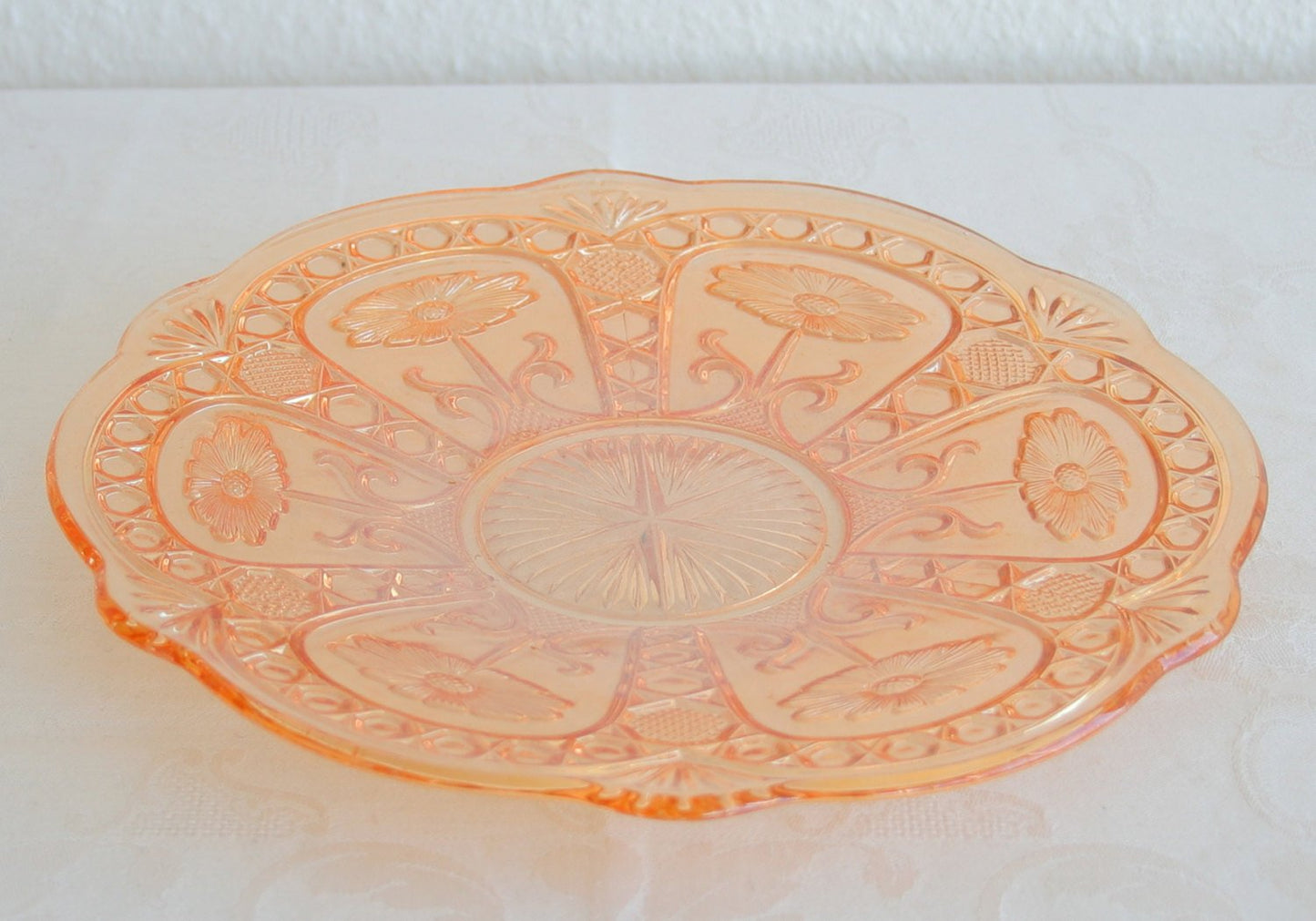 BROCKWITZ Carnival Glass Marigold ASTERS Large Chop Plate Mollaris.com 