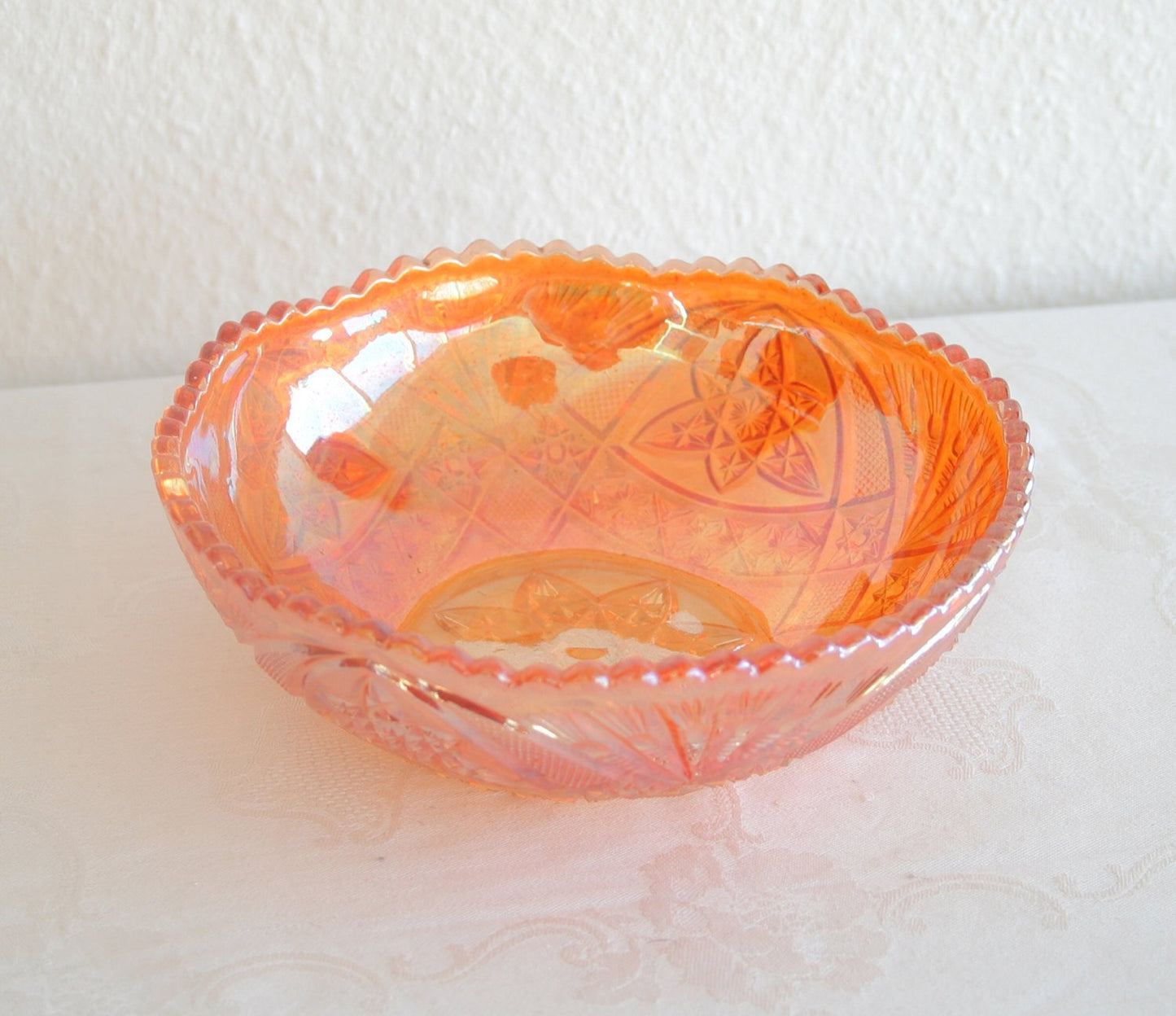 BROCKWITZ Carnival Glass Marigold CURVED STAR Bowl Mollaris.com