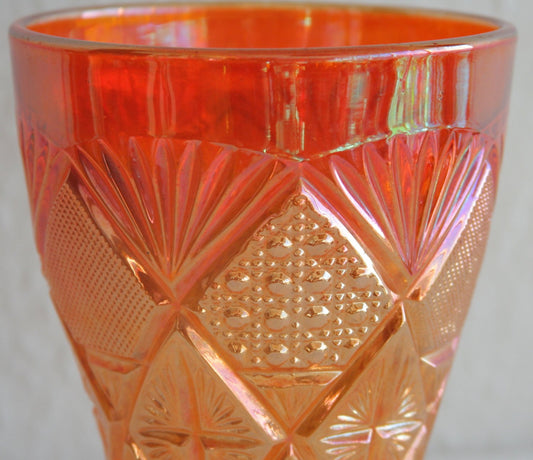 BROCKWITZ Carnival Glass Marigold TEXAS TUMBLER Vase Northern Lights Mollaris.com