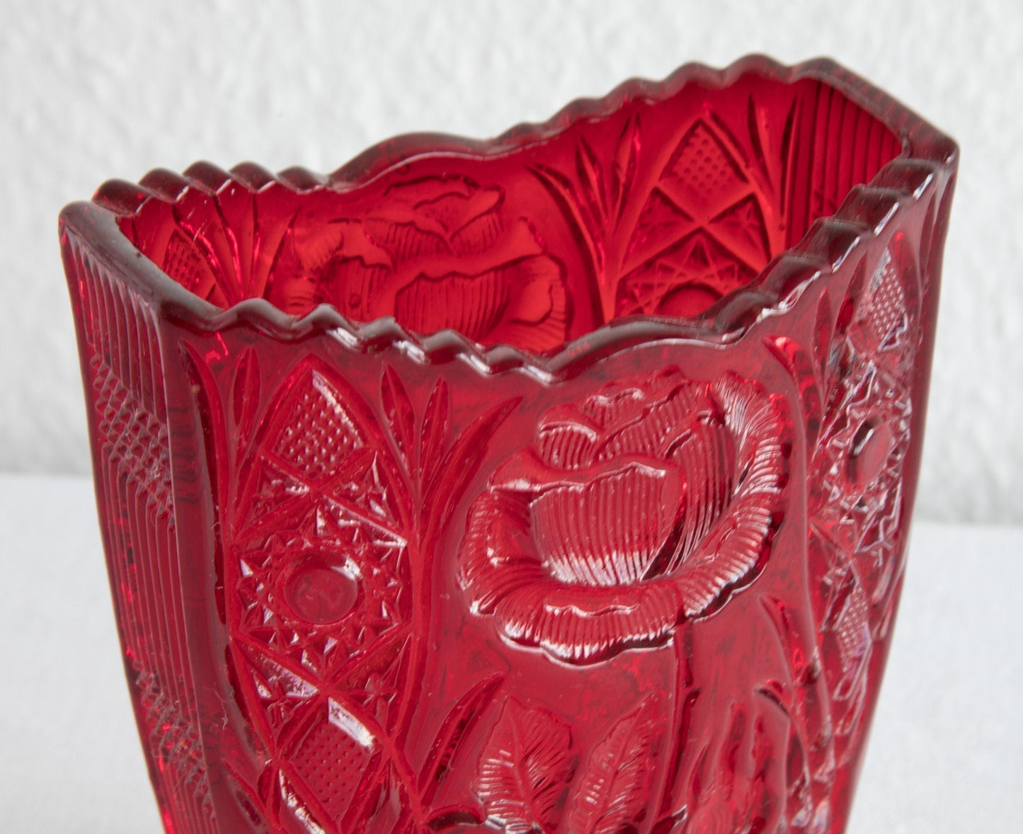 BROCKWITZ Rose Garden Ruby Red Glass Letter Vase Mollaris.com