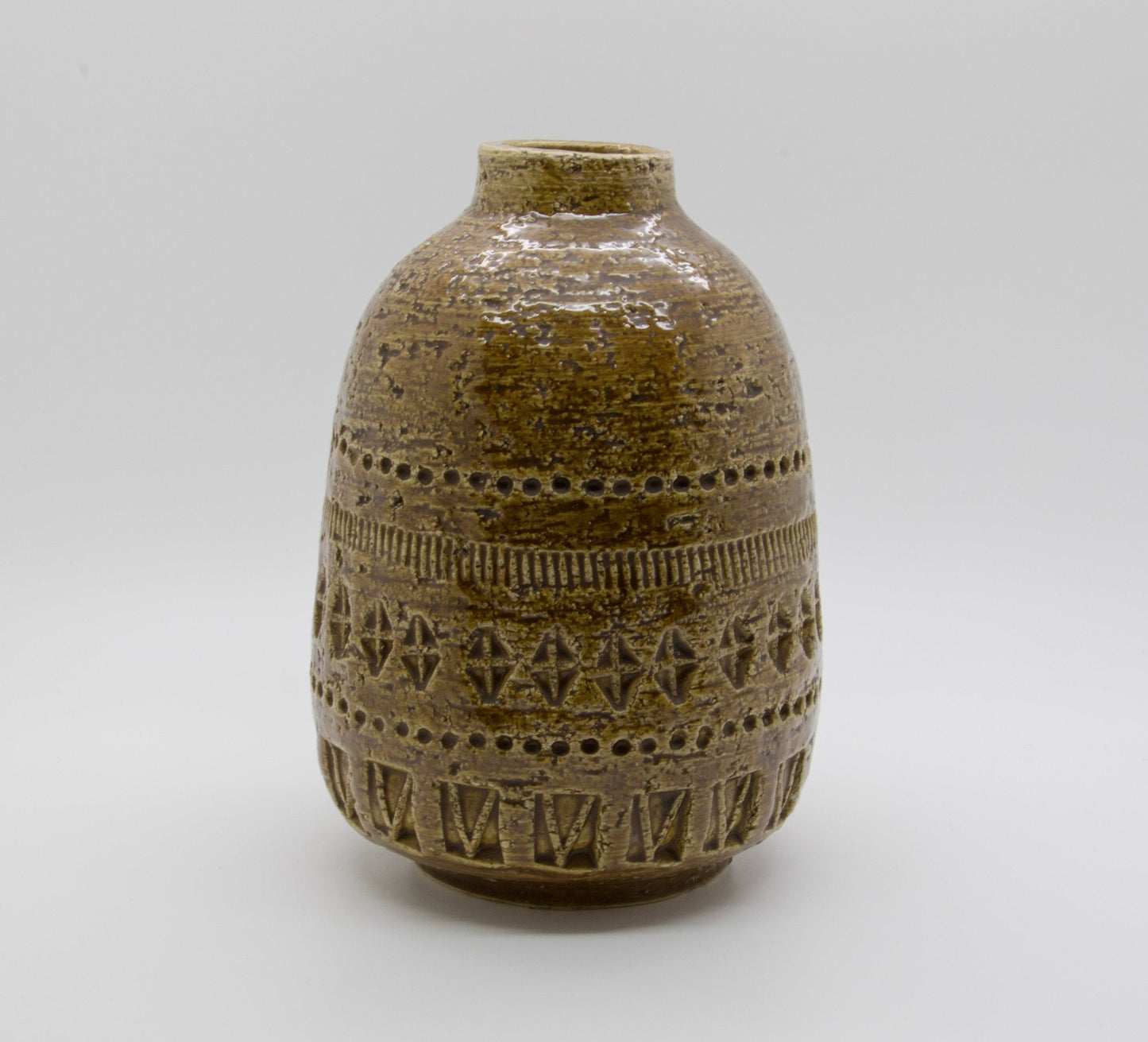 Bitossi ALDO LONDI Yellow Brown Ceramic Vase Mollaris.com