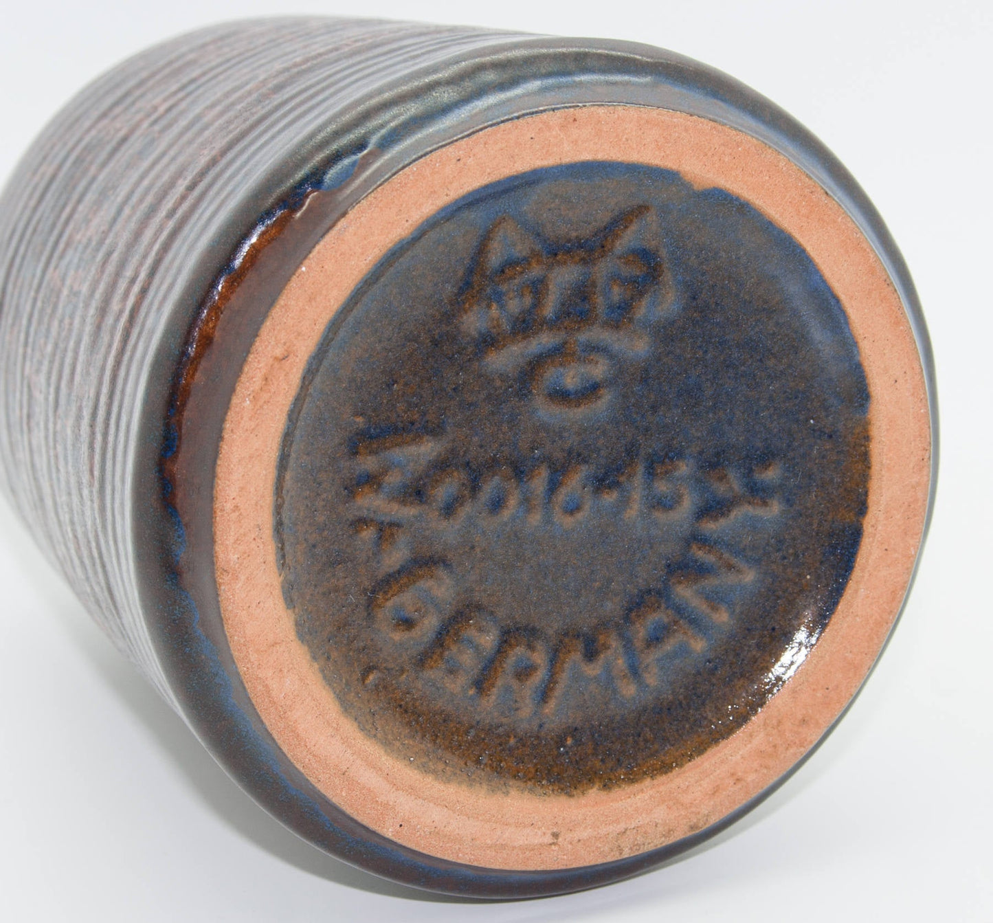 CARSTENS Dark Brown & Red Brown Glazed Ceramic Fat Lava Vase Mollaris.com