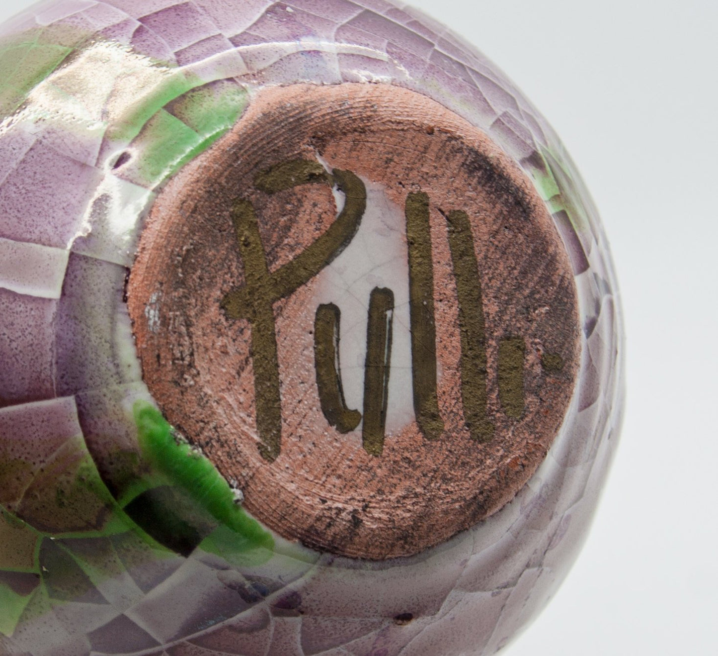 CLAUDIO PULLI Small Multicolored Crackle Glazed Stoneware Vase Mollaris.com