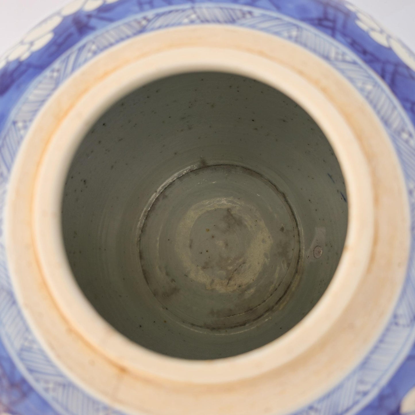 Chinese 18thC. Blue and White Ginger Jar Plum Blossoms Cracked Ice Pattern Kangxi Qing Mollaris.com