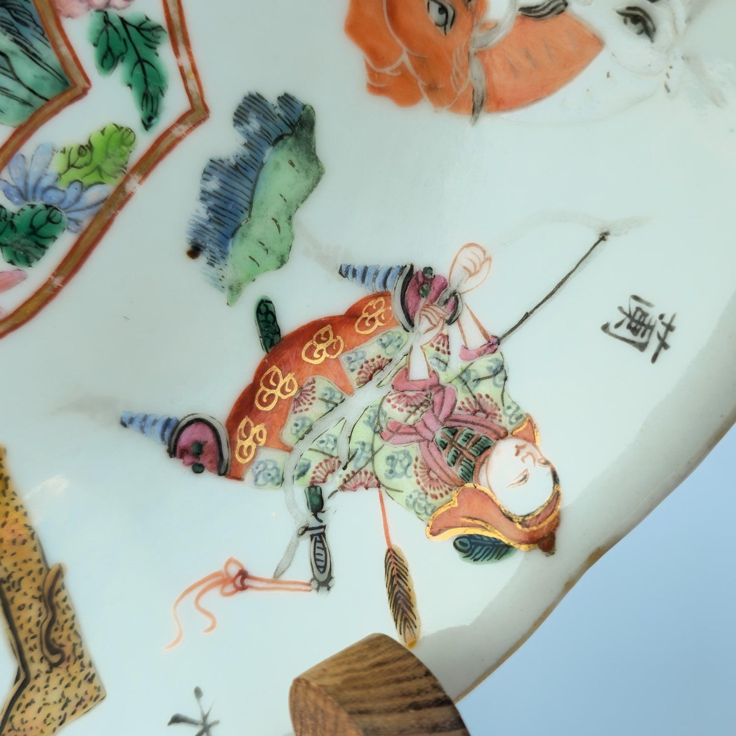 Chinese 19thC. Famille Rose Wu Shuang Pu Porcelain Teapot Tray Daoguang Qing Mollaris.com