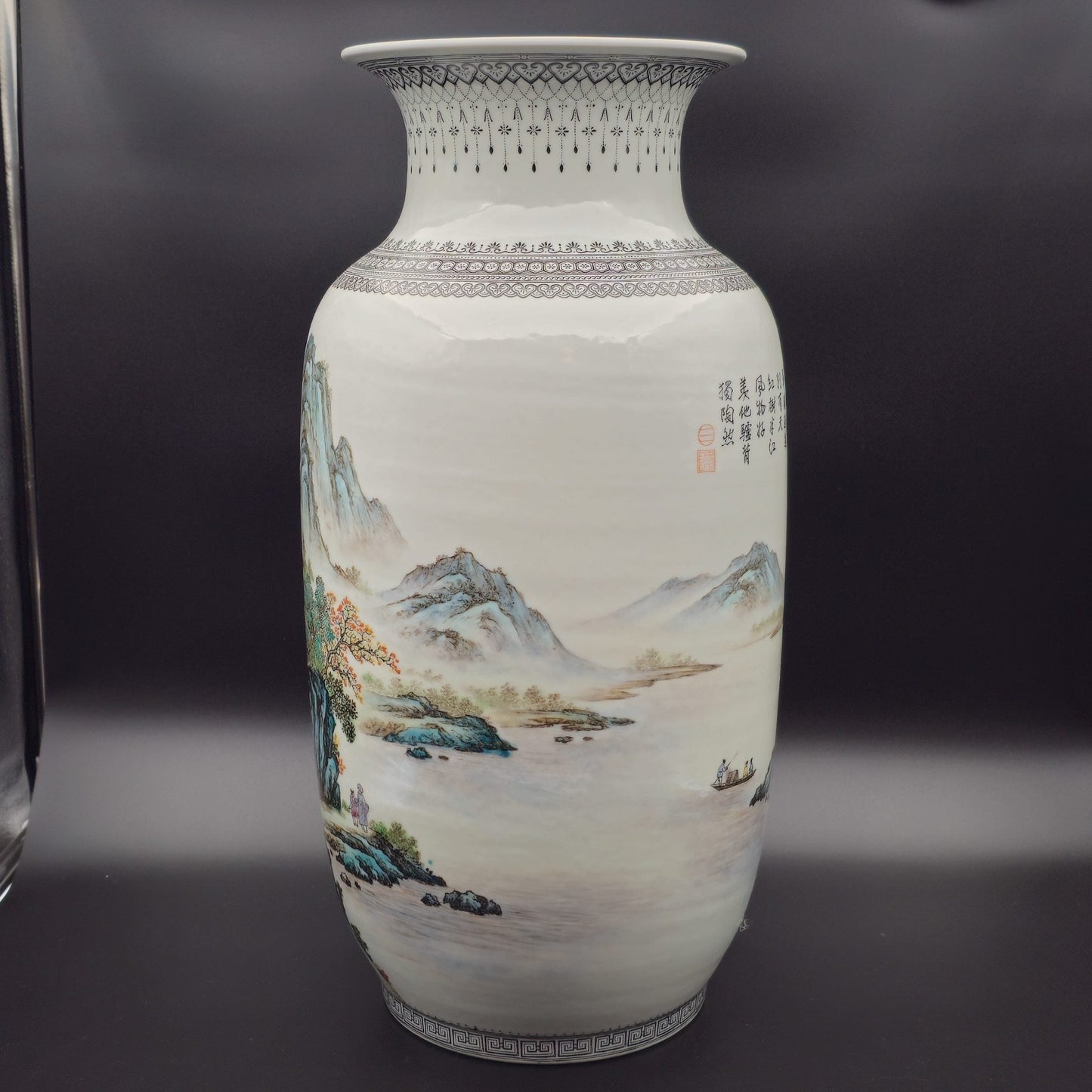 Chinese Famille Rose Large Landscape Vase, Early People's Republic of China Period Mollaris.com 