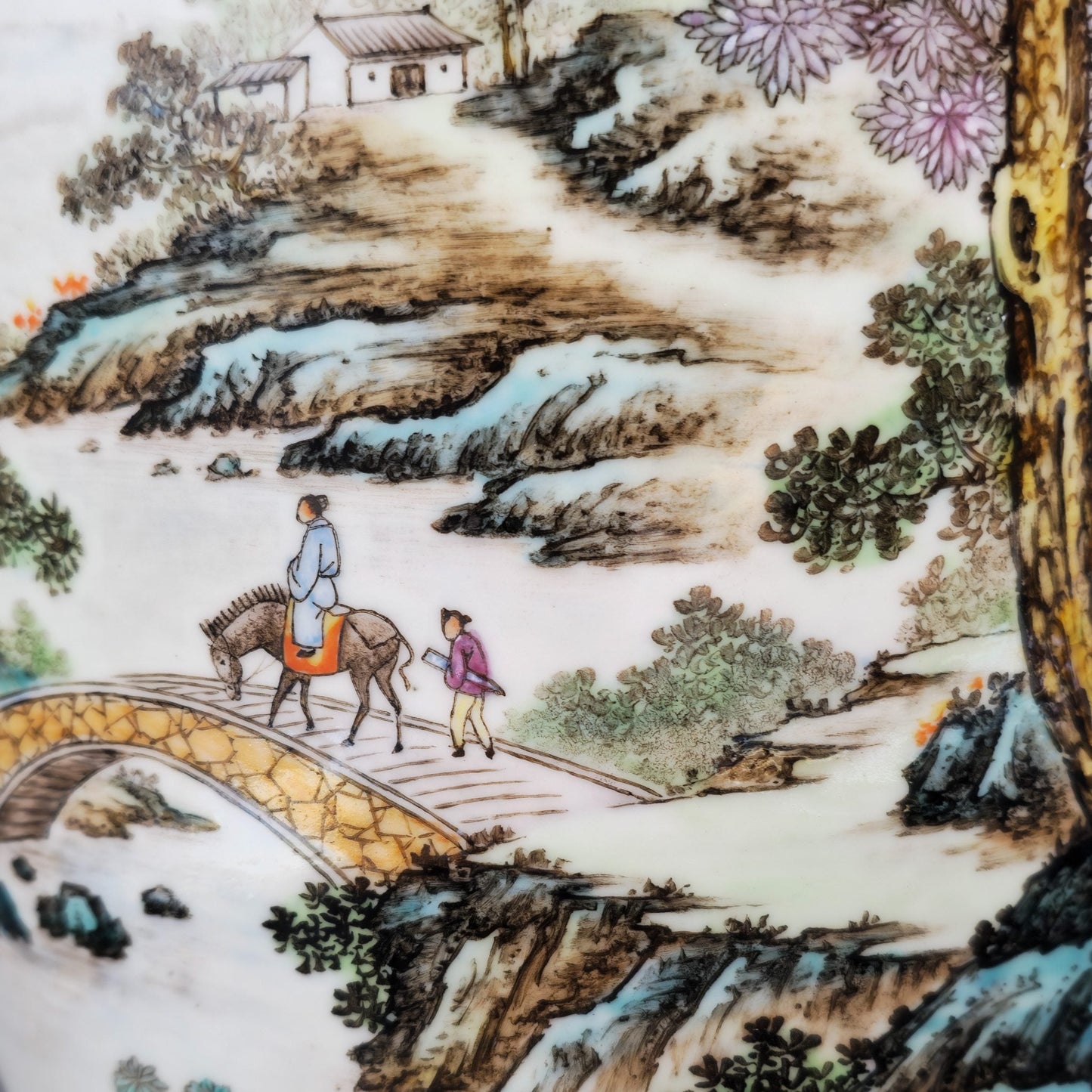 Chinese Famille Rose Large Landscape Vase, Early People's Republic of China Period Mollaris.com