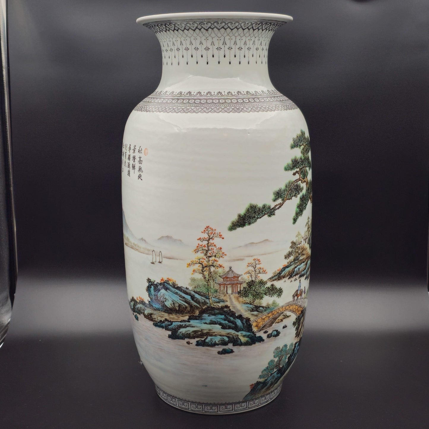 Chinese Famille Rose Large Landscape Vase, Early People's Republic of China Period Mollaris.com