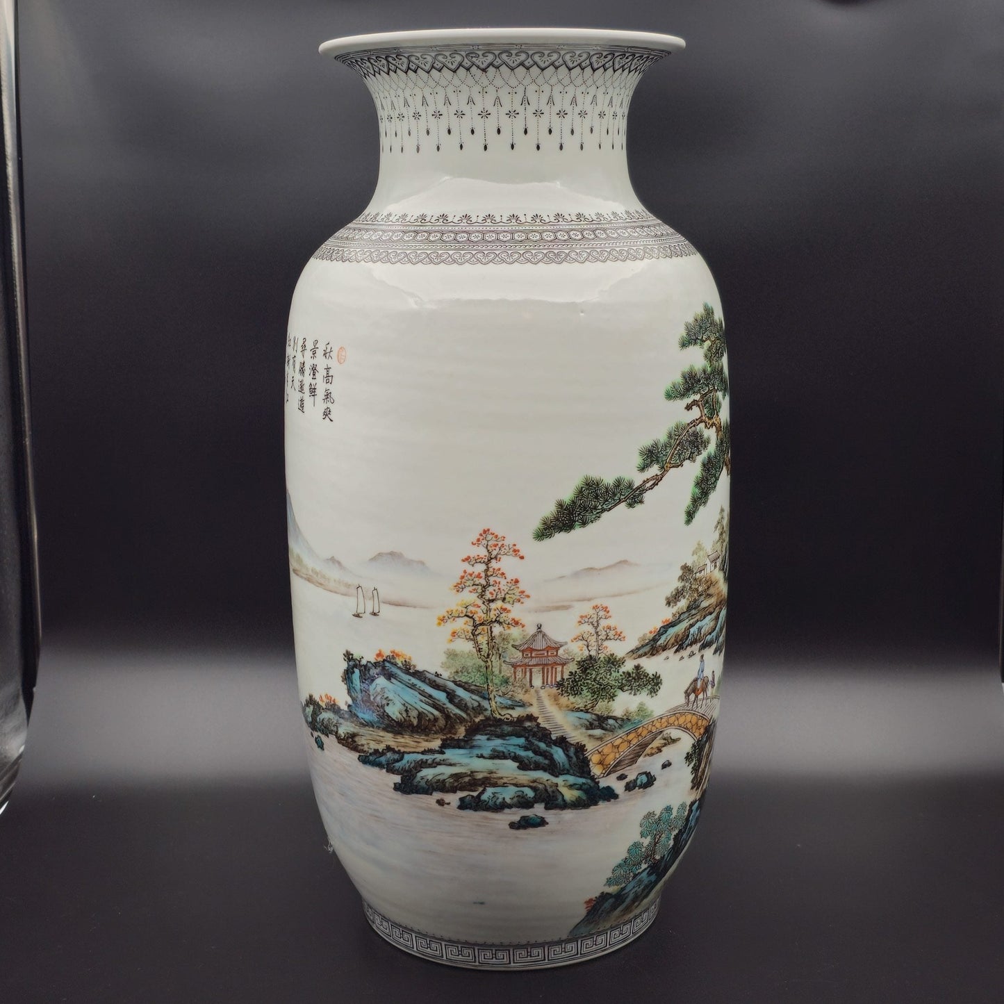 Chinese Famille Rose Large Landscape Vase, Early People's Republic of China Period Mollaris.com 