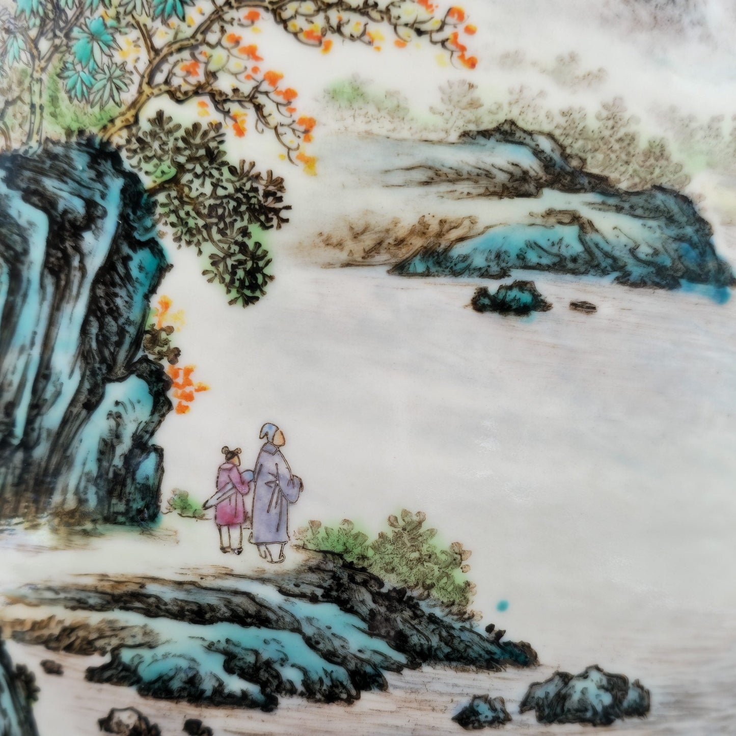 Chinese Famille Rose Large Landscape Vase, Early People's Republic of China Period Mollaris.com