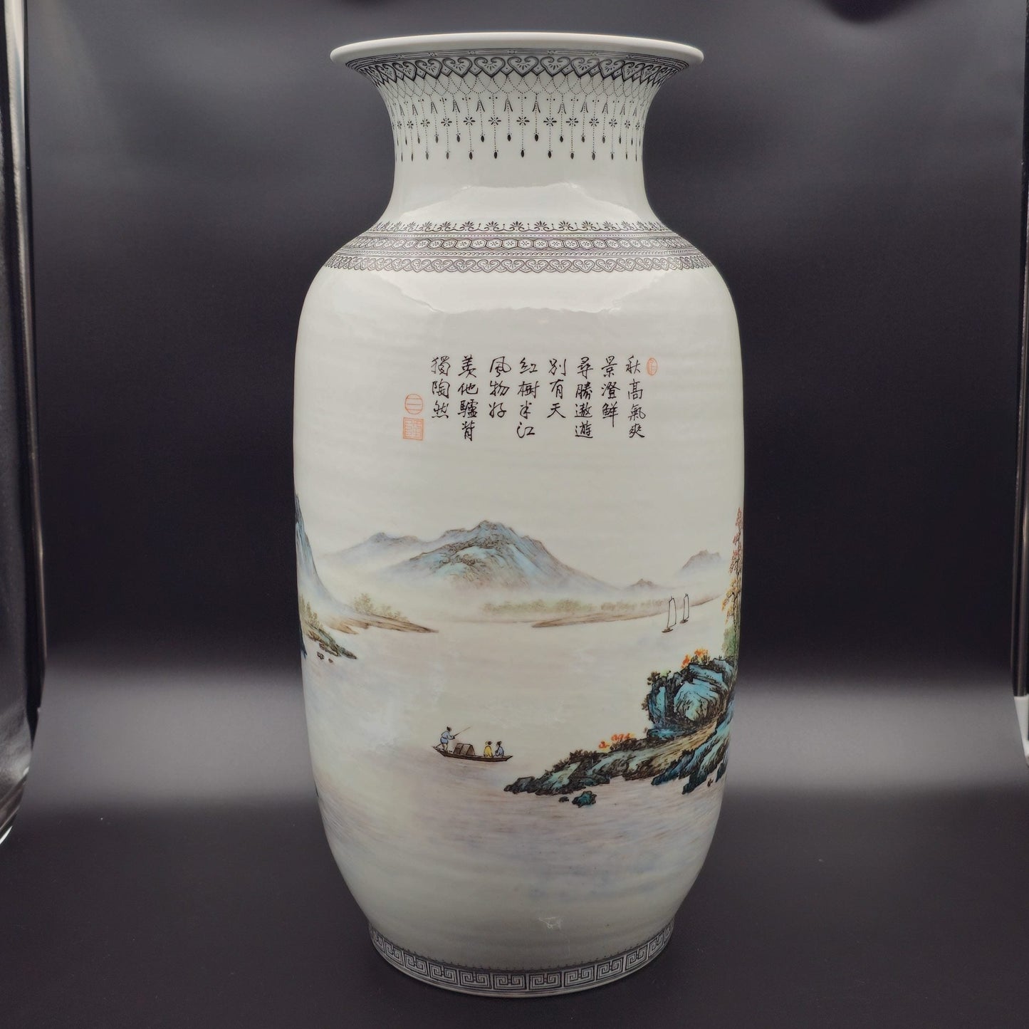Chinese Famille Rose Large Landscape Vase, Early People's Republic of China Period Mollaris.com
