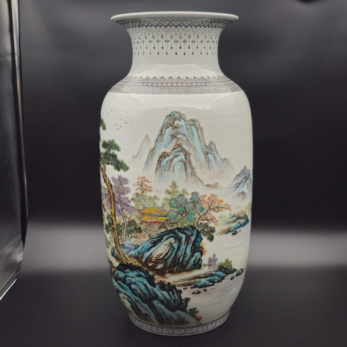 Chinese Famille Rose Large Landscape Vase, Early People's Republic of China Period Mollaris.com