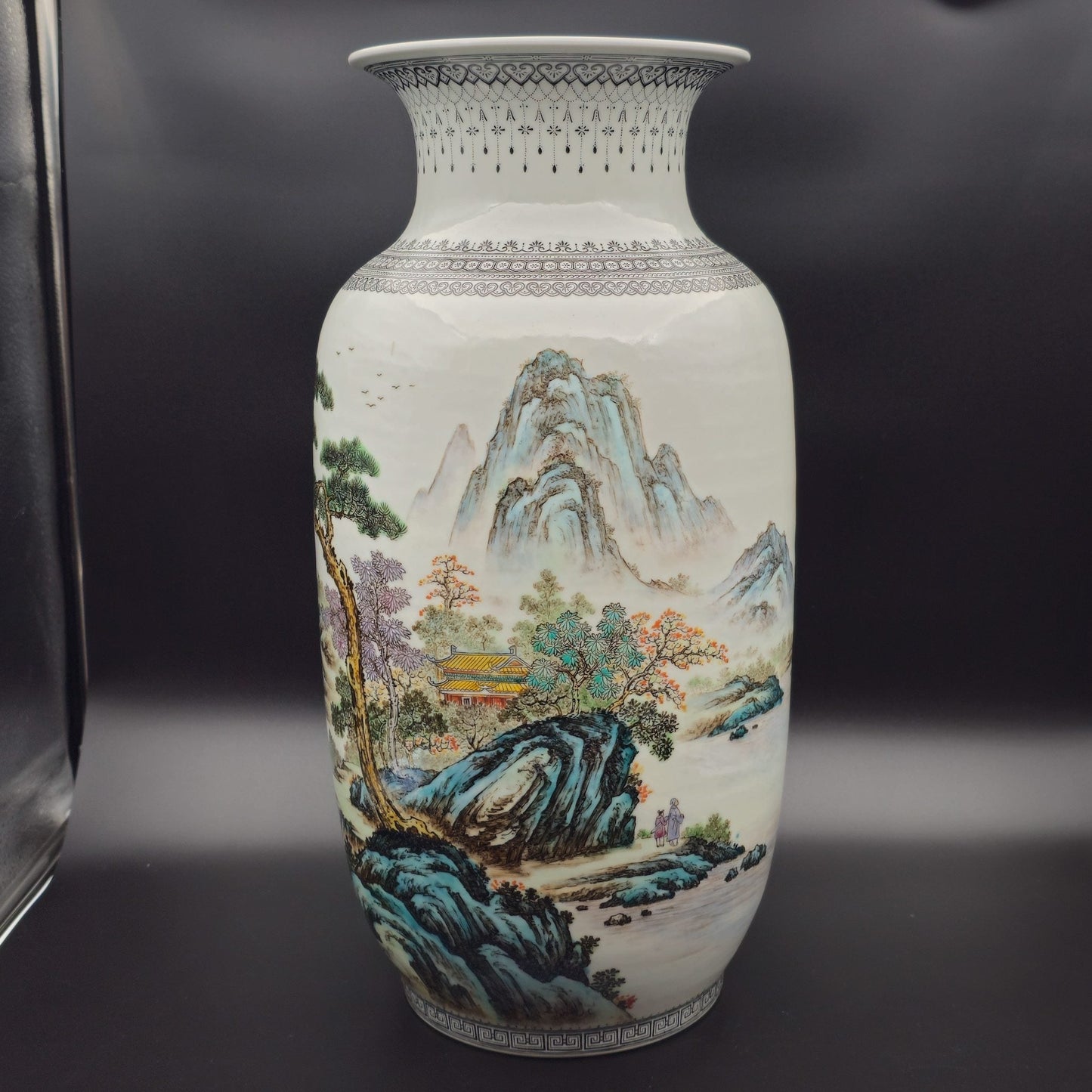 Chinese Famille Rose Large Landscape Vase, Early People's Republic of China Period Mollaris.com 