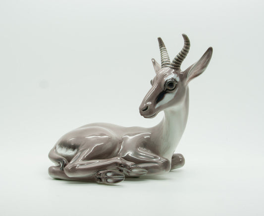 DAHL JENSEN Decorated Porcelain Antelope Figurine # 1237 Mollaris.com 