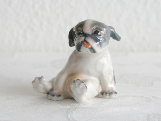 DAHL JENSEN Decorated Porcelain Pekingese Puppy Figurine # 1134 Mollaris.com