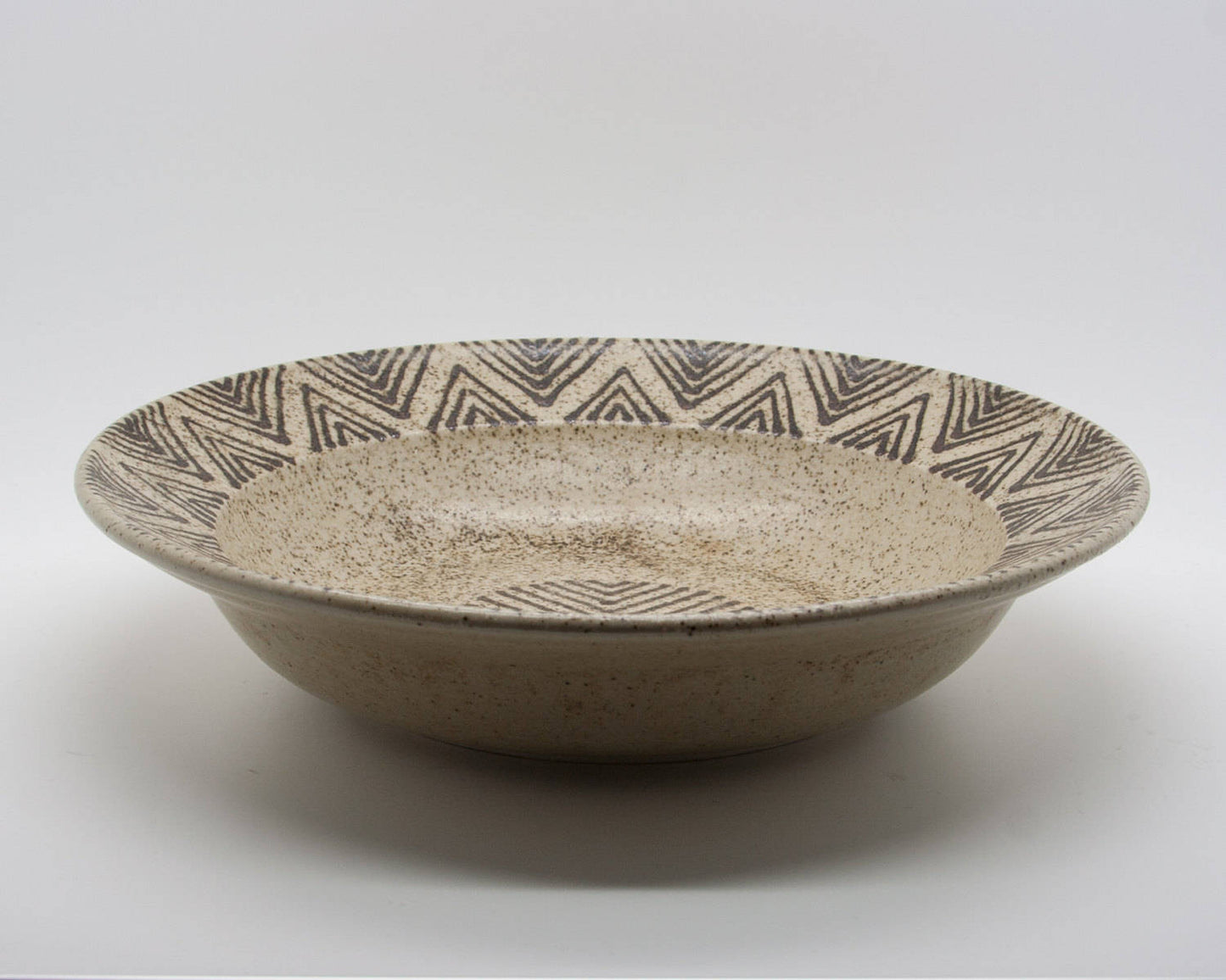 DANIEL POST Large Geometric Decorated Stoneware Bowl Mollaris.com