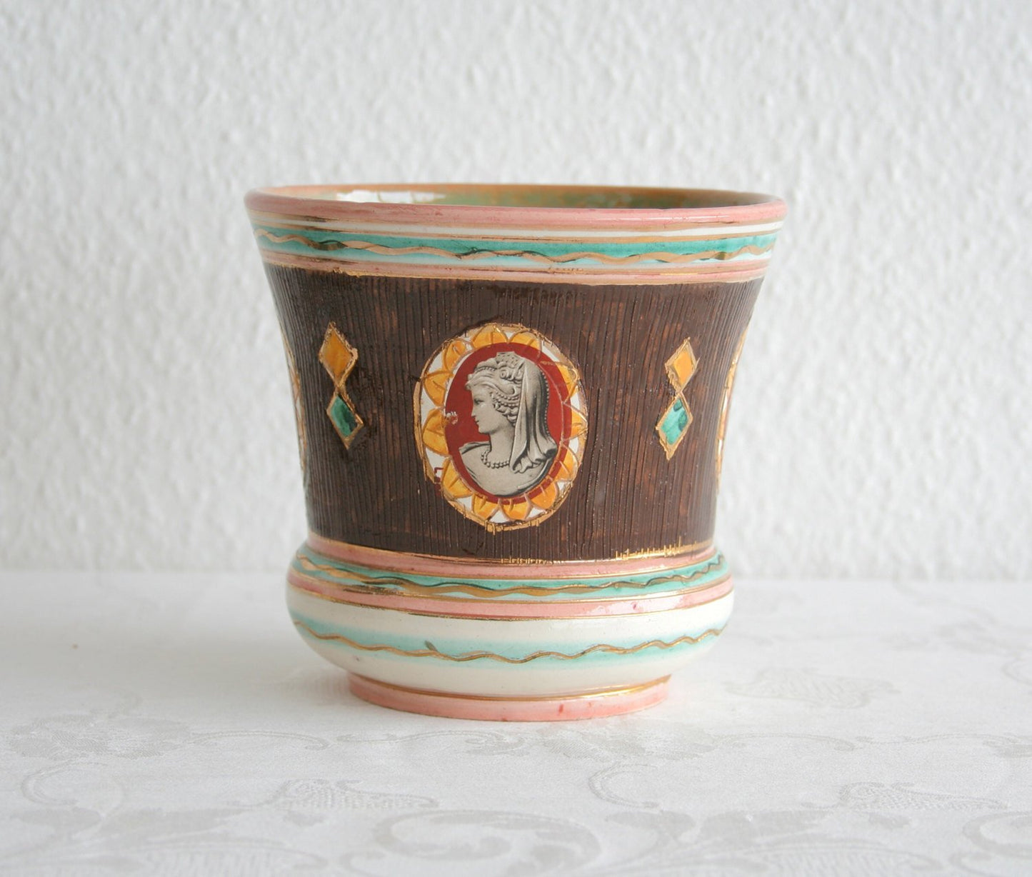 DERUTA Ars Artigiana Decorated Ceramics Flower Cache Pot Mollaris.com