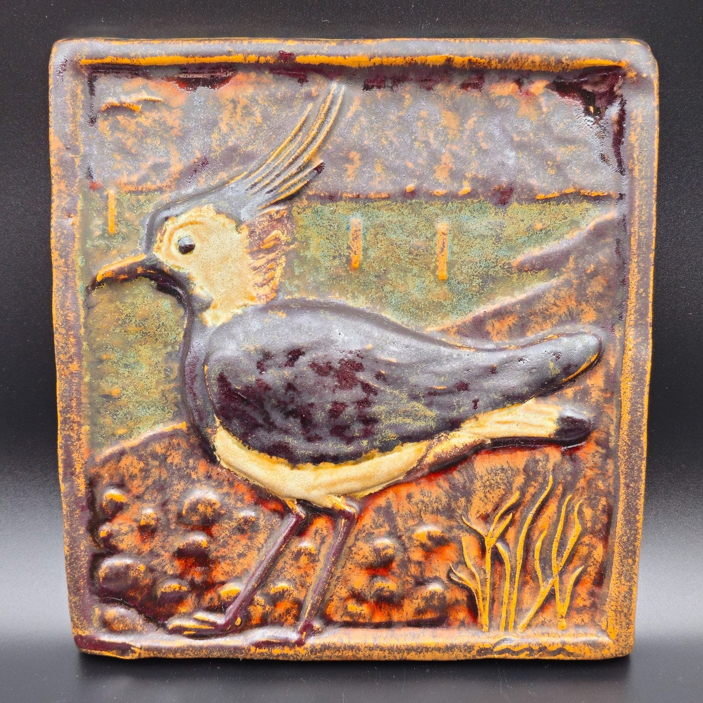 EJVIND NIELSEN NORTHERN LAPWING STONEWARE WALL PLAQUE | 20TH CENTURY Mollaris.com 