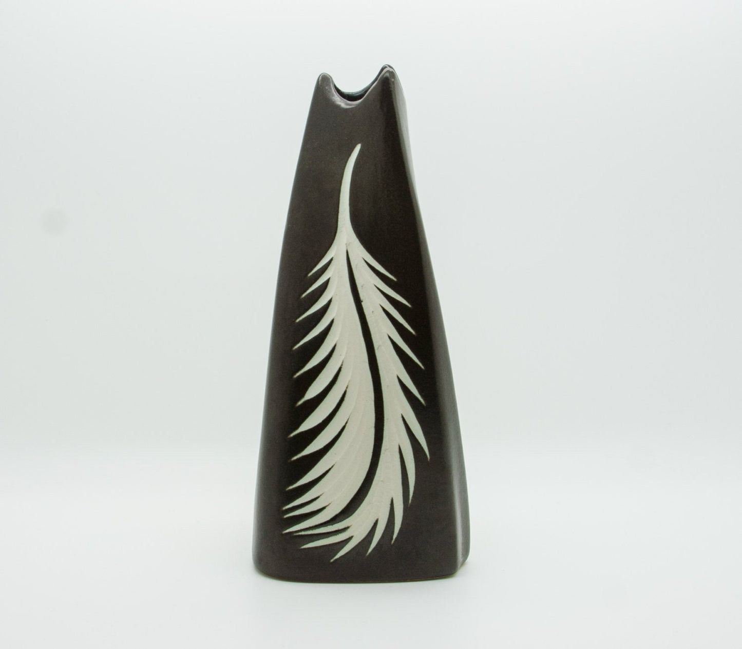 ELISABETH LOHOLT Black Glazed Asymmetrical Ceramic Vase Mollaris.com