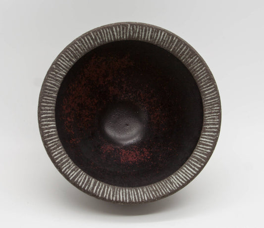 ELSI BOURELIUS Black and Reddish Stoneware Bowl Mollaris.com