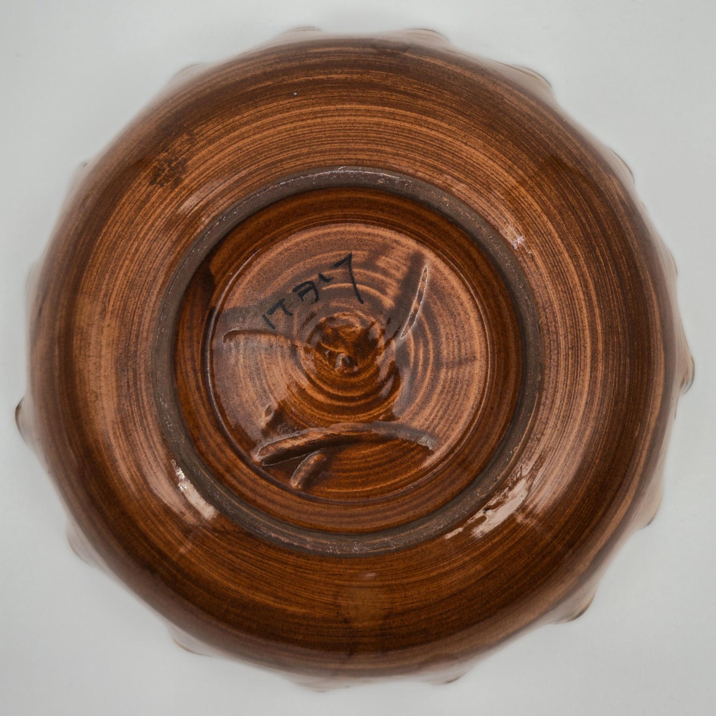 FRATELLI FANCIULLACCI Horse Sgrafitto Decorated Ruffled Rim Ceramic Bowl Mollaris.com