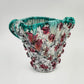 FRATELLI FANCIULLACCI Stars Decorated Burgundy Red Glazed Fan-shaped Ceramic Vase Mollaris.com 