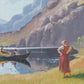FREDDI LARSEN Naturalist Mountain Lake Scene Painting Mollaris.com 