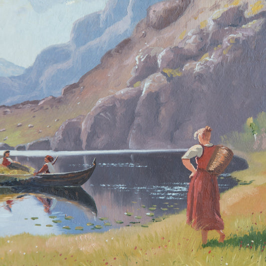 FREDDI LARSEN Naturalist Mountain Lake Scene Painting Mollaris.com