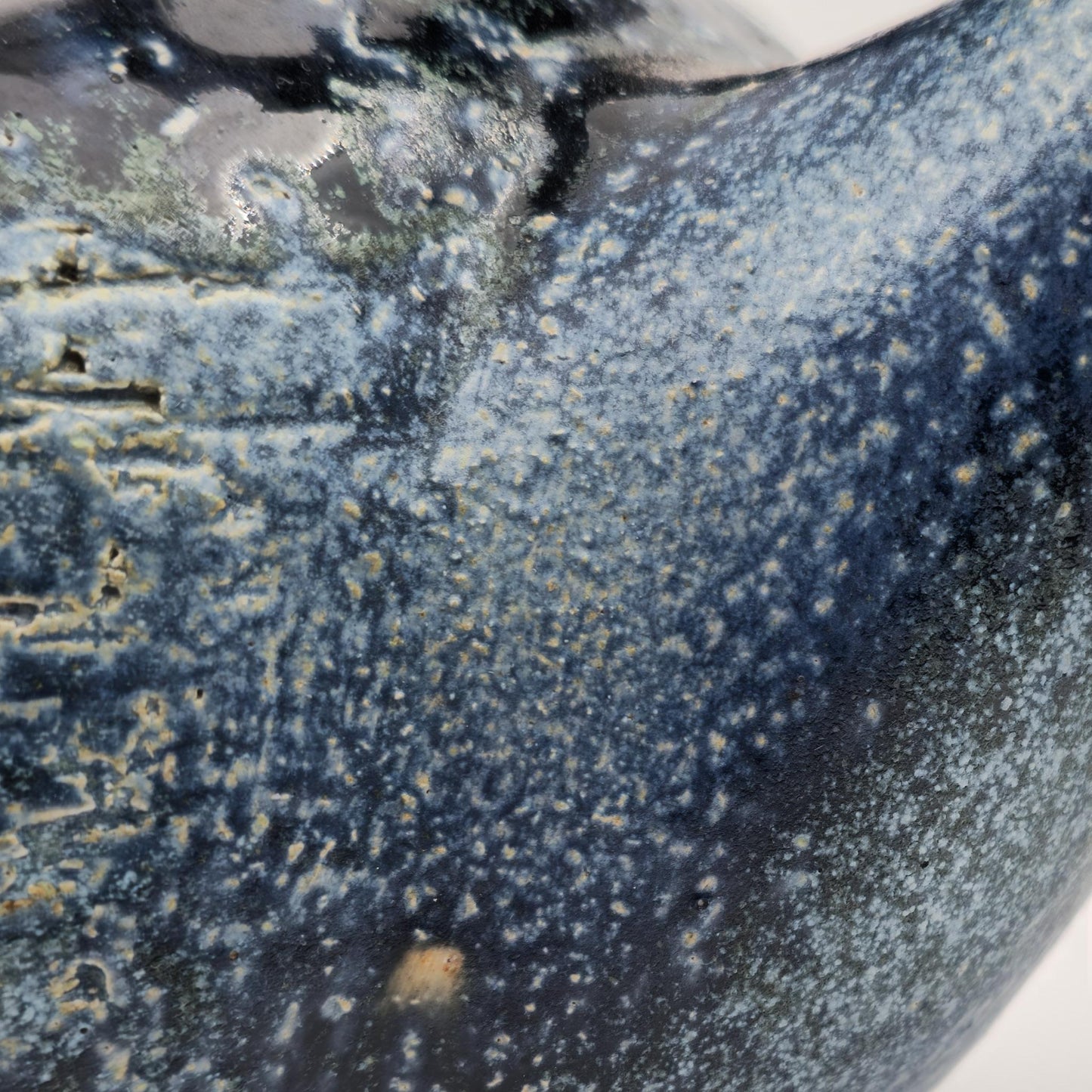 FRIDTJOF SEJERSEN Sejer Keramik Unique Monumental Sgrafitto Dark Blue Glazed Stoneware Teapot Mollaris.com