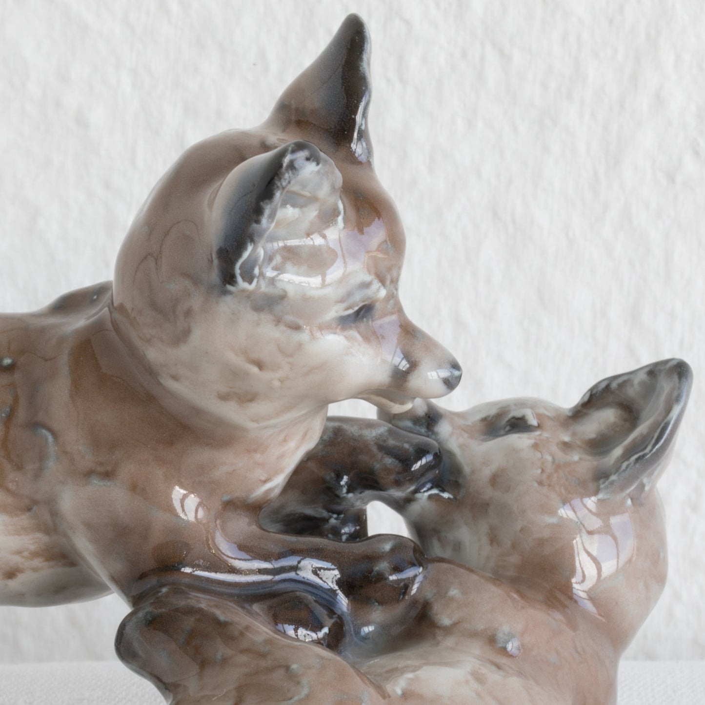 FRITZ HEIDENREICH Rosenthal Decorated Porcelain Playing Fox Kits Figurine Mollaris.com