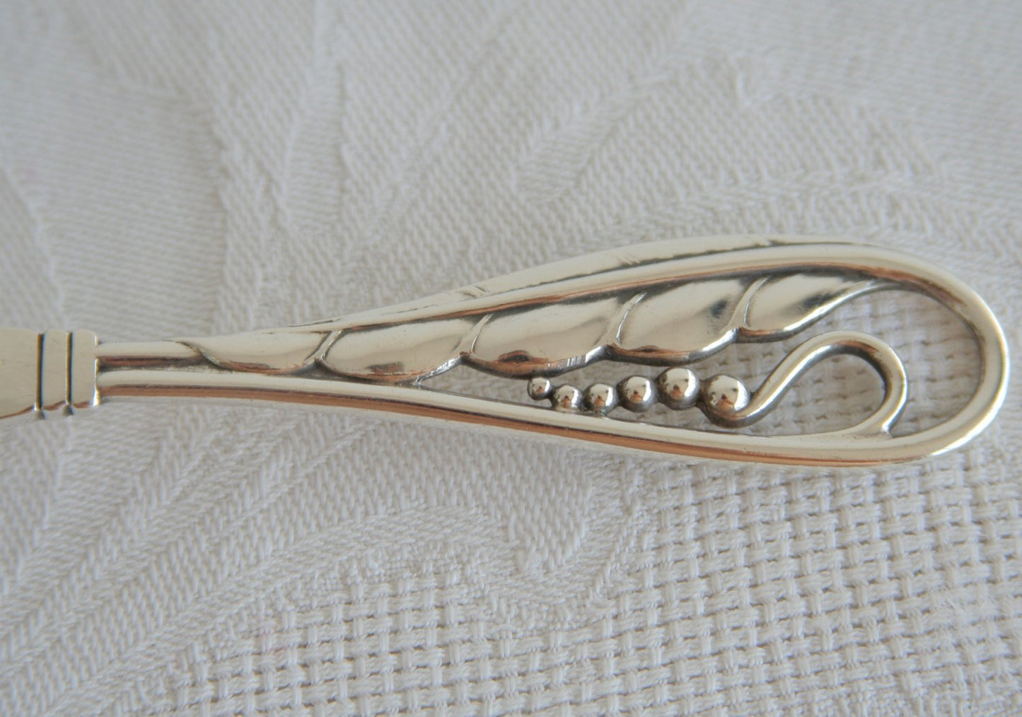 Georg Jensen Blossom Pattern #42 Solid Silver (830S) Cold Cuts Fork Mollaris.com