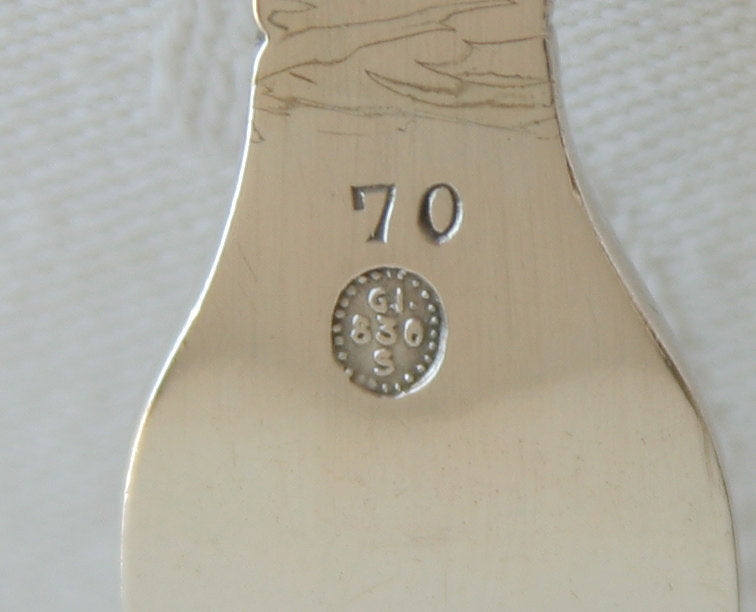 Georg Jensen Blossom Pattern #42 Solid Silver (830S) Cold Cuts Fork Mollaris.com