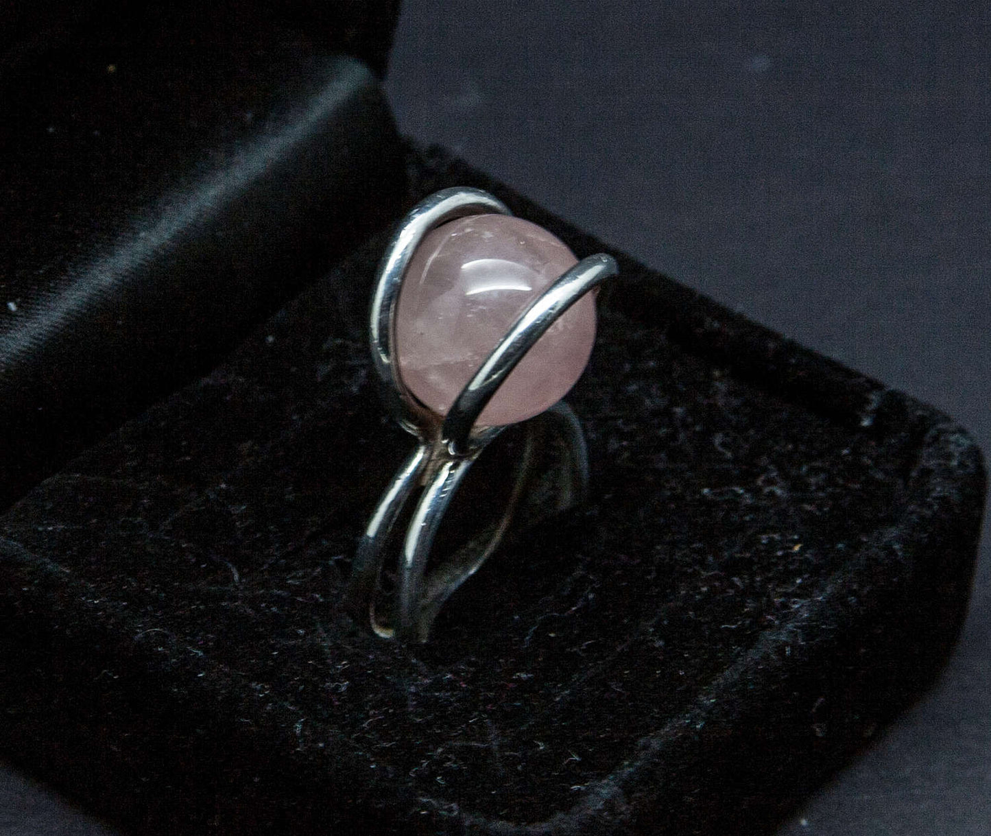 HENNING ULRICHSEN Modernist Rose Quartz Ball Solid Sterling Silver (925S) Ring Mollaris.com
