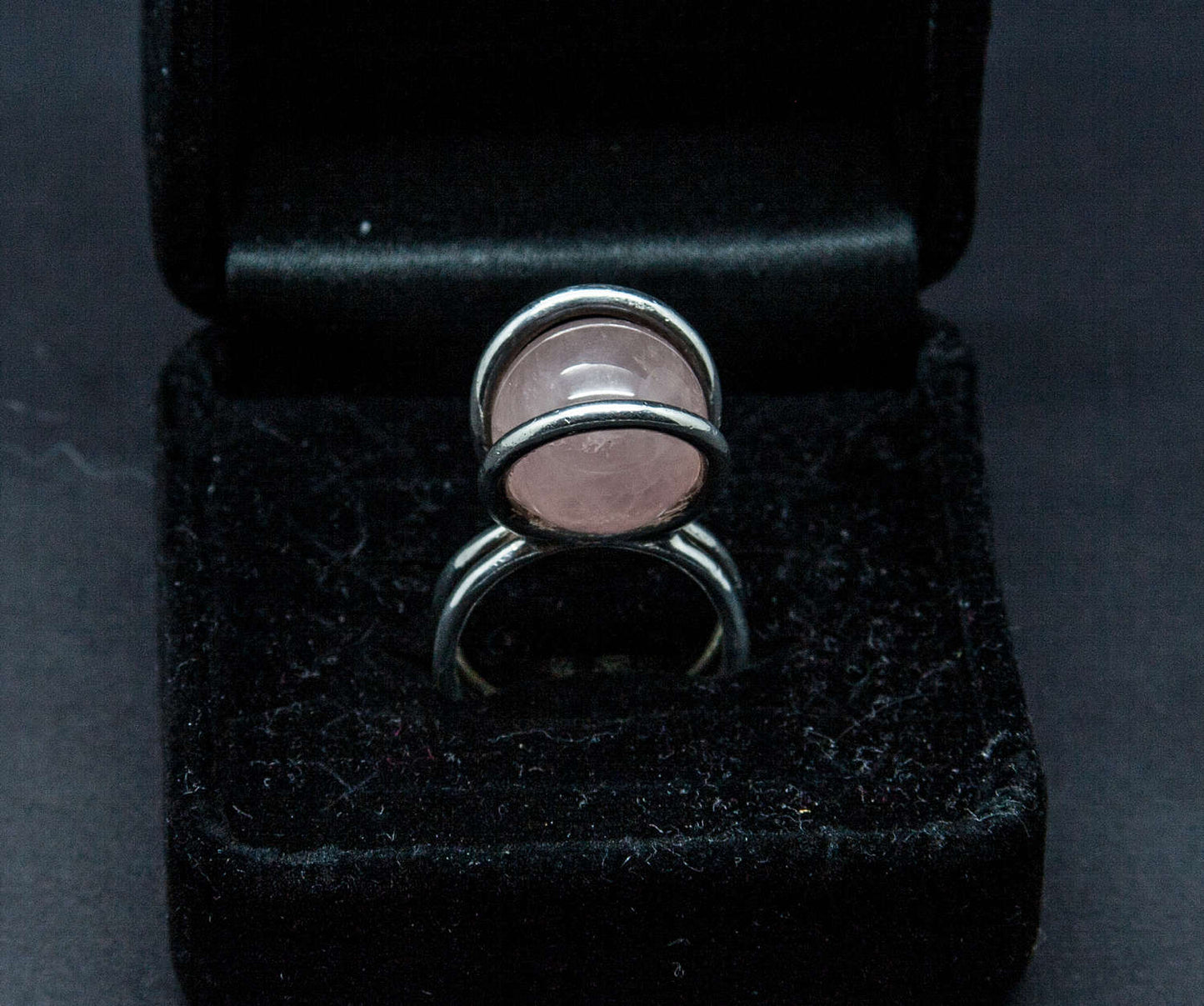 HENNING ULRICHSEN Modernist Rose Quartz Ball Solid Sterling Silver (925S) Ring Mollaris.com