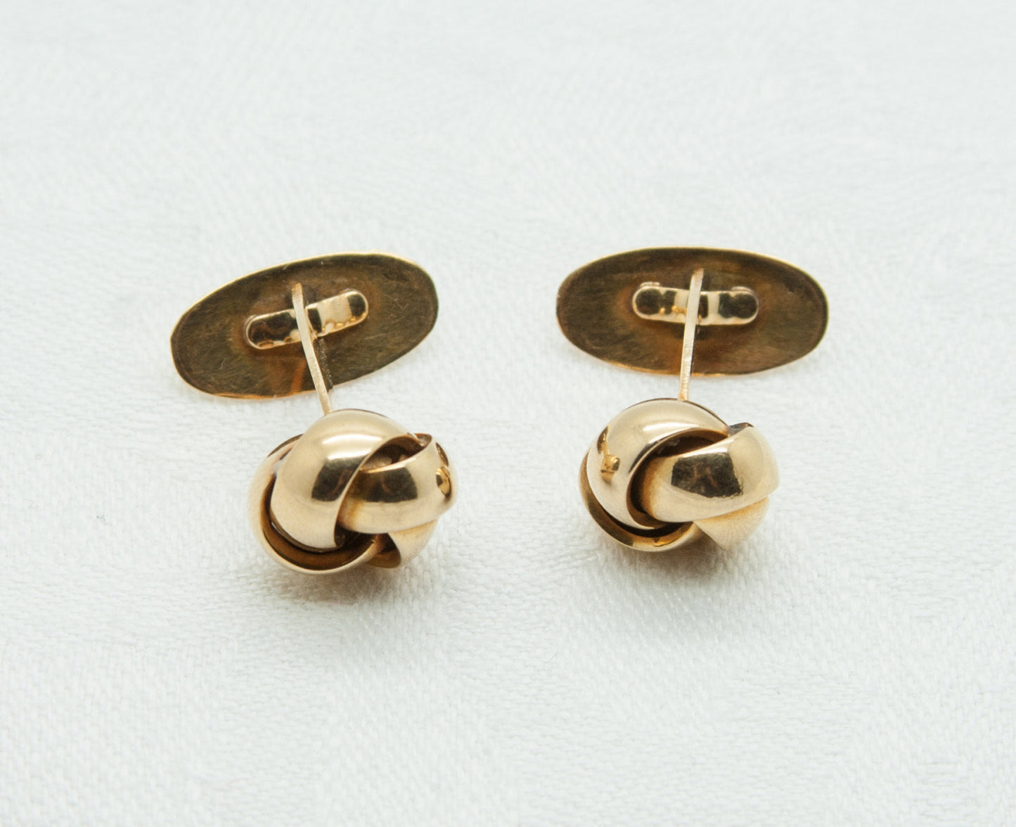 HENRIK MUNCK HANSEN Classic Woven Knot 14K Solid Gold (585) Cufflinks Mollaris.com