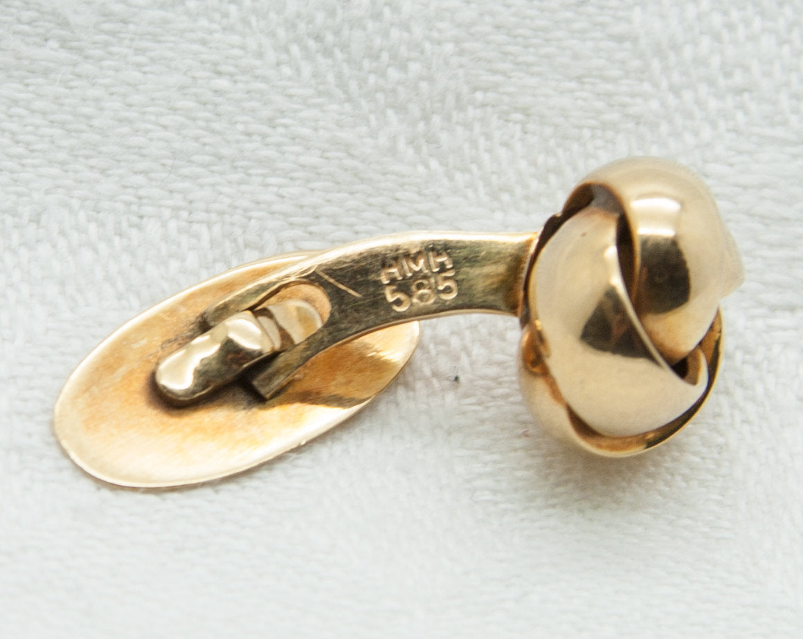 HENRIK MUNCK HANSEN Classic Woven Knot 14K Solid Gold (585) Cufflinks Mollaris.com