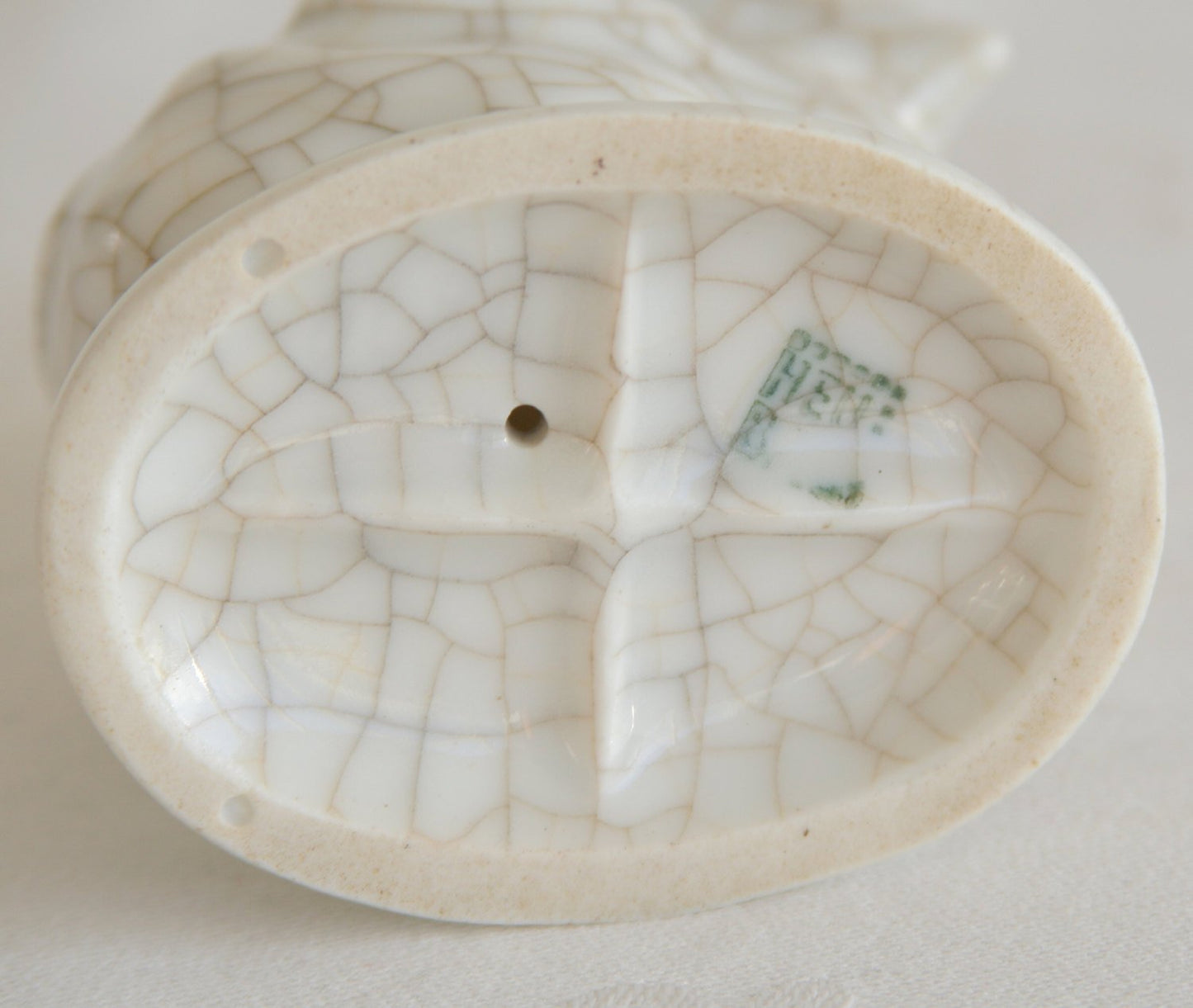 HEUBACH White Glazed Craquelure Porcelain Chick Figurine Mollaris.com